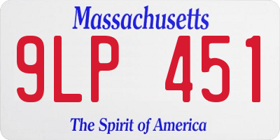 MA license plate 9LP451
