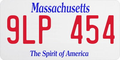 MA license plate 9LP454