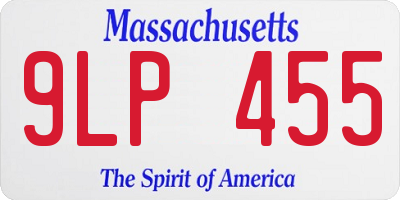 MA license plate 9LP455