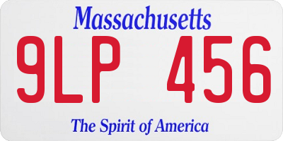 MA license plate 9LP456