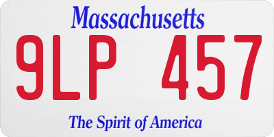 MA license plate 9LP457