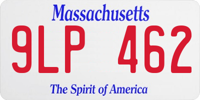 MA license plate 9LP462
