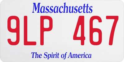 MA license plate 9LP467