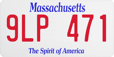 MA license plate 9LP471