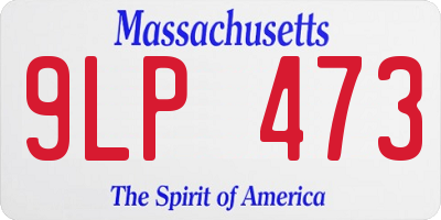 MA license plate 9LP473