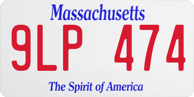 MA license plate 9LP474