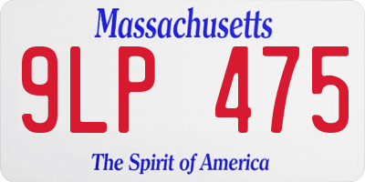 MA license plate 9LP475
