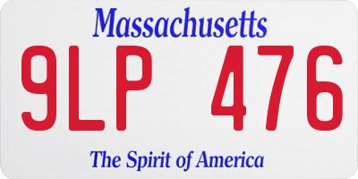 MA license plate 9LP476