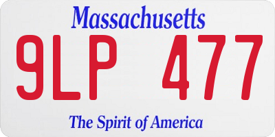 MA license plate 9LP477