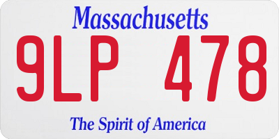 MA license plate 9LP478