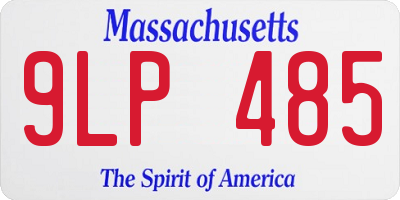 MA license plate 9LP485