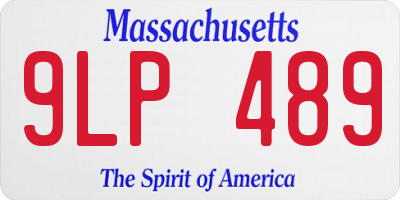 MA license plate 9LP489