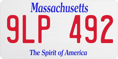 MA license plate 9LP492