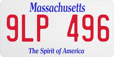 MA license plate 9LP496