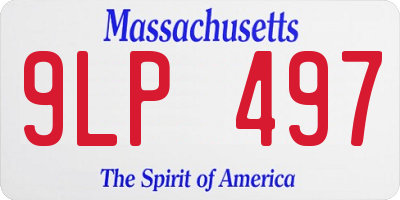MA license plate 9LP497