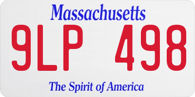 MA license plate 9LP498