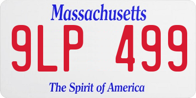MA license plate 9LP499