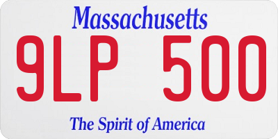 MA license plate 9LP500