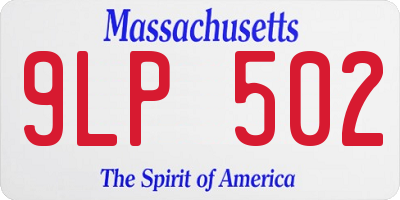 MA license plate 9LP502