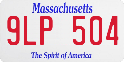 MA license plate 9LP504