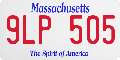 MA license plate 9LP505