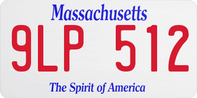 MA license plate 9LP512