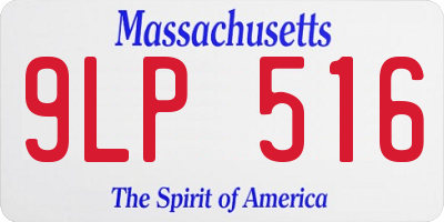 MA license plate 9LP516