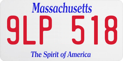 MA license plate 9LP518