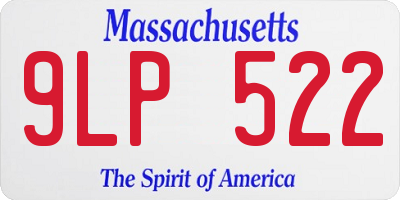 MA license plate 9LP522