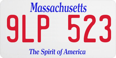 MA license plate 9LP523