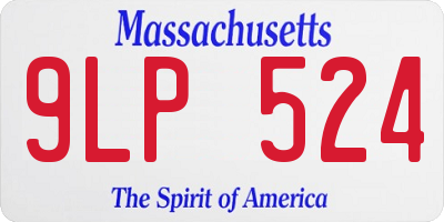 MA license plate 9LP524