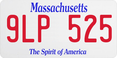 MA license plate 9LP525