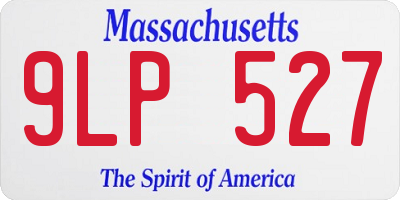 MA license plate 9LP527