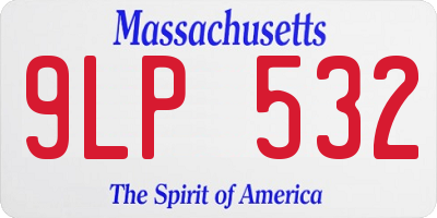 MA license plate 9LP532