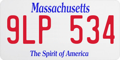 MA license plate 9LP534