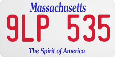 MA license plate 9LP535