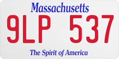 MA license plate 9LP537