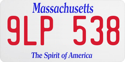 MA license plate 9LP538