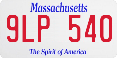 MA license plate 9LP540
