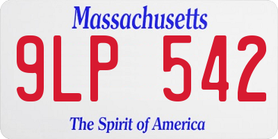 MA license plate 9LP542