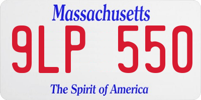 MA license plate 9LP550