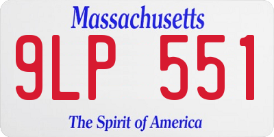 MA license plate 9LP551