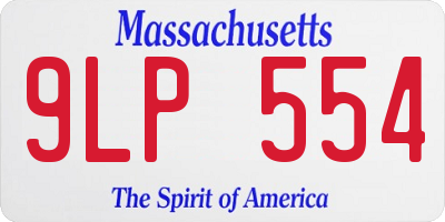 MA license plate 9LP554