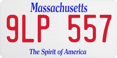MA license plate 9LP557