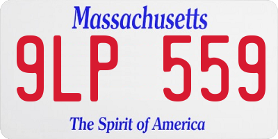 MA license plate 9LP559