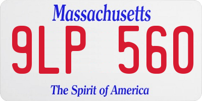 MA license plate 9LP560
