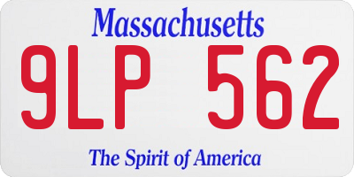 MA license plate 9LP562