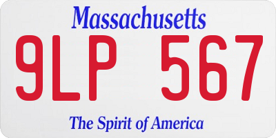 MA license plate 9LP567