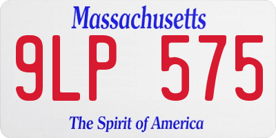 MA license plate 9LP575