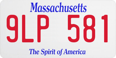 MA license plate 9LP581